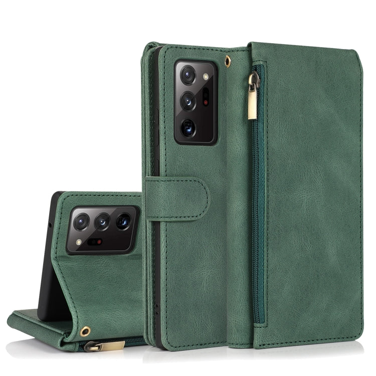 Skin-feel Crazy Horse Texture Zipper Wallet Bag Horizontal Flip Leather Case with Holder & Card Slots & Wallet & Lanyard, For Samsung Galaxy Note9, For Samsung Galaxy Note10, For Samsung Galaxy Note10+, For Samsung Galaxy Note20                        ...