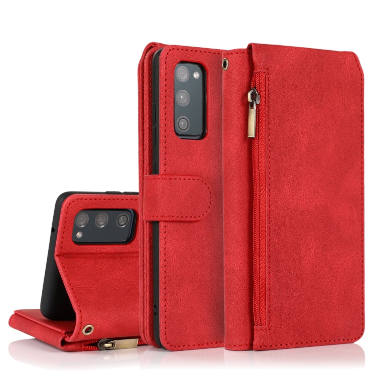 Skin-feel Crazy Horse Texture Zipper Wallet Bag Horizontal Flip Leather Case with Holder & Card Slots & Wallet & Lanyard, For Samsung Galaxy S20, For Samsung Galaxy S20+, For Samsung Galaxy S20 Ultra, For Samsung Galaxy S20 FE 5G                       ...