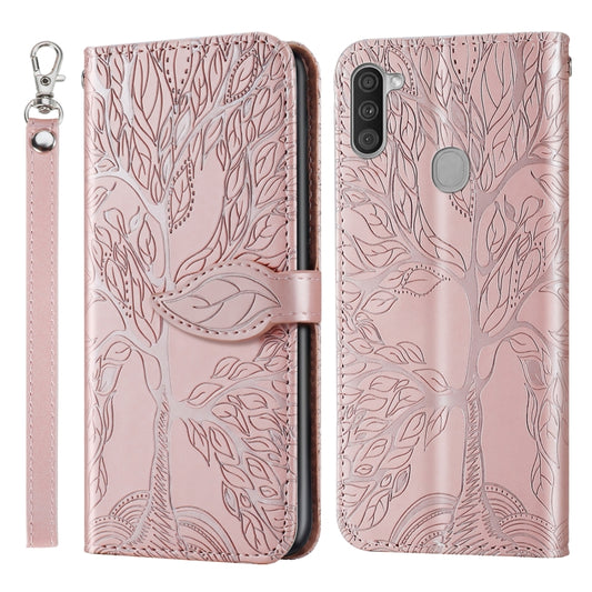 Life of Tree Embossing Pattern Horizontal Flip Leather Case with Holder & Card Slot & Wallet & Photo Frame & Lanyard, For Samsung Galaxy A11 (US Version), For Samsung Galaxy A11 (EU Version), For Samsung Galaxy A12, For Samsung Galaxy A21              ...