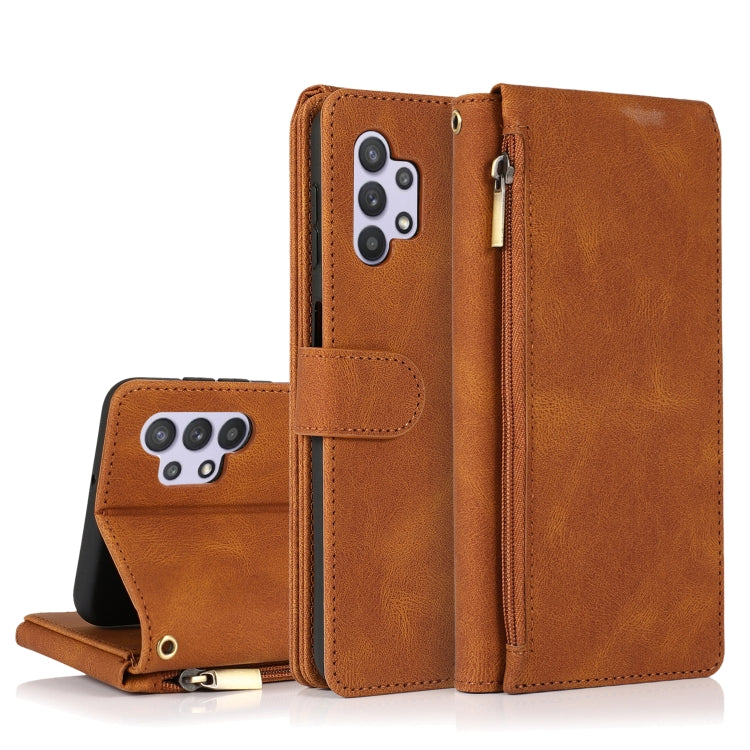 Skin-feel Crazy Horse Texture Zipper Wallet Bag Horizontal Flip Leather Case with Holder & Card Slots & Wallet & Lanyard, For Samsung Galaxy A11, For Samsung Galaxy A12, For Samsung Galaxy A20 / A30, For Samsung Galaxy A21, For Samsung Galaxy A21s     ...