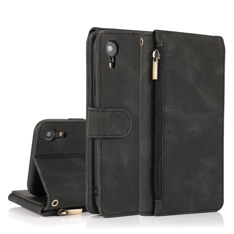 Skin-feel Crazy Horse Texture Zipper Wallet Bag Horizontal Flip Leather Case with Holder & Card Slots & Wallet & Lanyard, For iPhone 6, For iPhone 6 Plus, For iPhone SE 2022 / SE 2020 / 8 / 7, For iPhone 8 Plus / 7 Plus, For iPhone XS / X, For iPhone X...