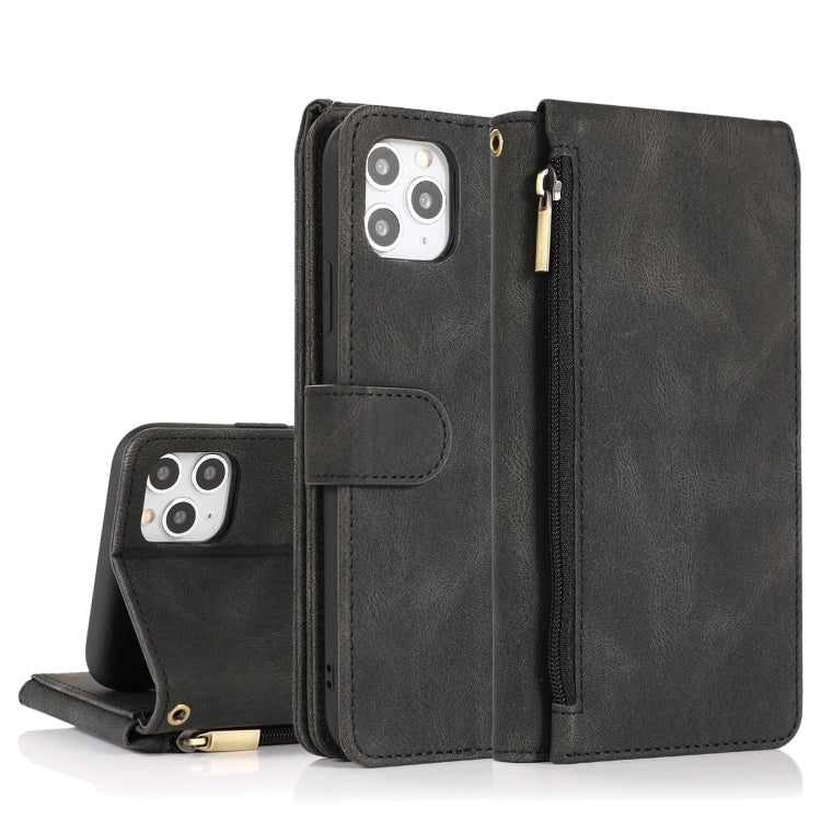 Skin-feel Crazy Horse Texture Zipper Wallet Bag Horizontal Flip Leather Case with Holder & Card Slots & Wallet & Lanyard, For iPhone 11 Pro Max, For iPhone 12 mini, For iPhone 12 / 12 Pro, For iPhone 12 Pro Max