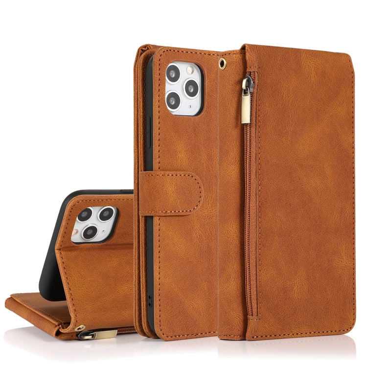 Skin-feel Crazy Horse Texture Zipper Wallet Bag Horizontal Flip Leather Case with Holder & Card Slots & Wallet & Lanyard, For iPhone 11 Pro Max, For iPhone 12 mini, For iPhone 12 / 12 Pro, For iPhone 12 Pro Max