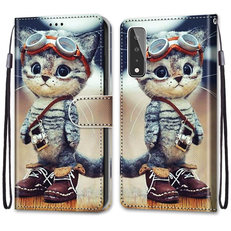 Coloured Drawing Cross Texture Horizontal Flip PU Leather Case with Holder & Card Slots & Wallet & Lanyard, For LG Stylo 7 5G, For Huawei Y9a, For Honor 10X Lite