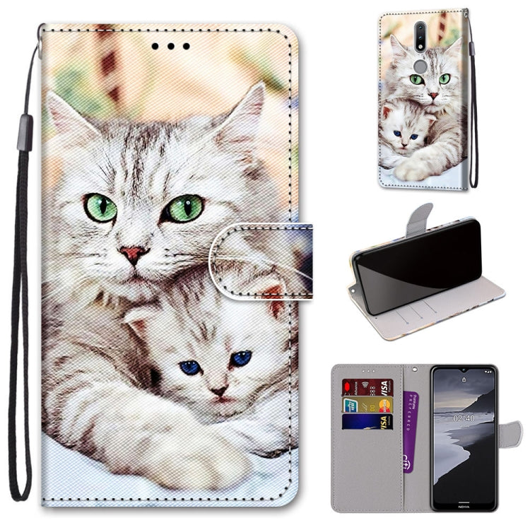 Coloured Drawing Cross Texture Horizontal Flip PU Leather Case with Holder & Card Slots & Wallet & Lanyard, For Nokia 2.4, For Nokia 3.4