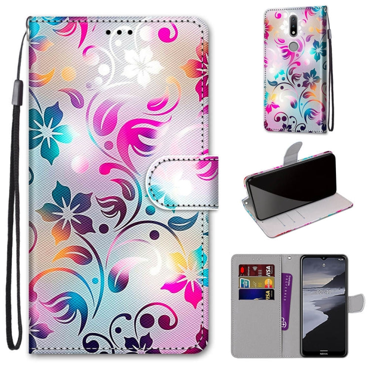 Coloured Drawing Cross Texture Horizontal Flip PU Leather Case with Holder & Card Slots & Wallet & Lanyard, For Nokia 2.4, For Nokia 3.4