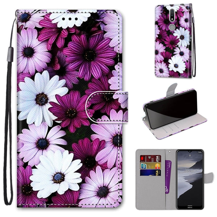 Coloured Drawing Cross Texture Horizontal Flip PU Leather Case with Holder & Card Slots & Wallet & Lanyard, For Nokia 2.4, For Nokia 3.4