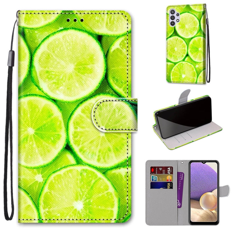 Coloured Drawing Cross Texture Horizontal Flip PU Leather Case with Holder & Card Slots & Wallet & Lanyard, For Samsung Galaxy A12 / M12, For Samsung Galaxy A32 5G