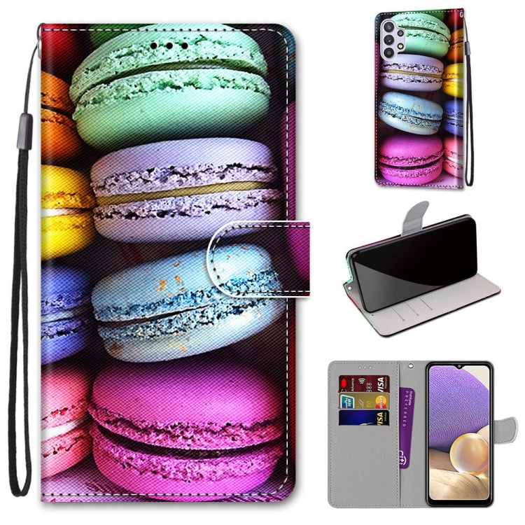 Coloured Drawing Cross Texture Horizontal Flip PU Leather Case with Holder & Card Slots & Wallet & Lanyard, For Samsung Galaxy A12 / M12, For Samsung Galaxy A32 5G