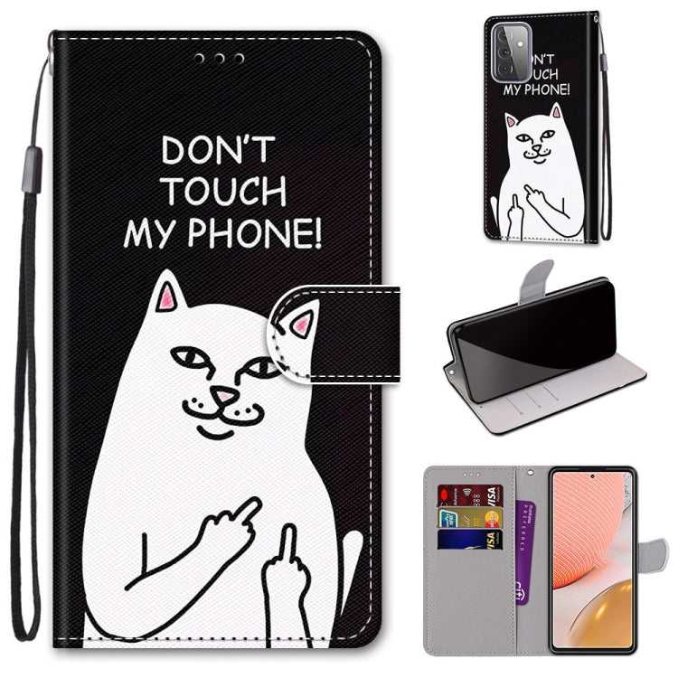 Coloured Drawing Cross Texture Horizontal Flip PU Leather Case with Holder & Card Slots & Wallet & Lanyard, For Samsung Galaxy A52 5G, For Samsung Galaxy A72 5G / 4G