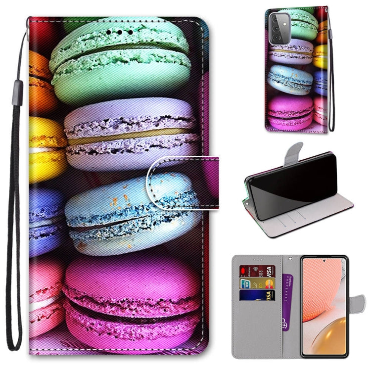 Coloured Drawing Cross Texture Horizontal Flip PU Leather Case with Holder & Card Slots & Wallet & Lanyard, For Samsung Galaxy A52 5G, For Samsung Galaxy A72 5G / 4G