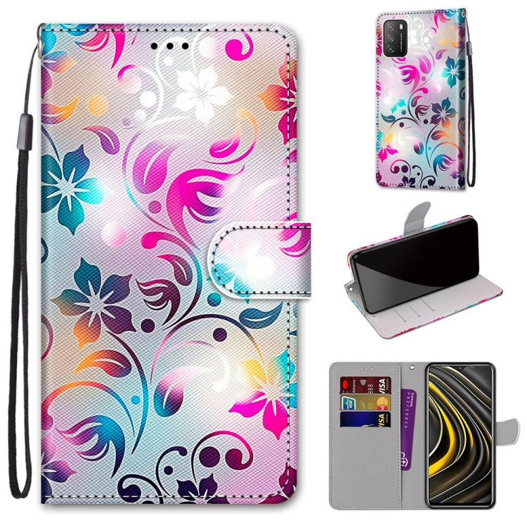 Coloured Drawing Cross Texture Horizontal Flip PU Leather Case with Holder & Card Slots & Wallet & Lanyard, For Xiaomi Poco M3, For Xiaomi Poco X3 NPC
