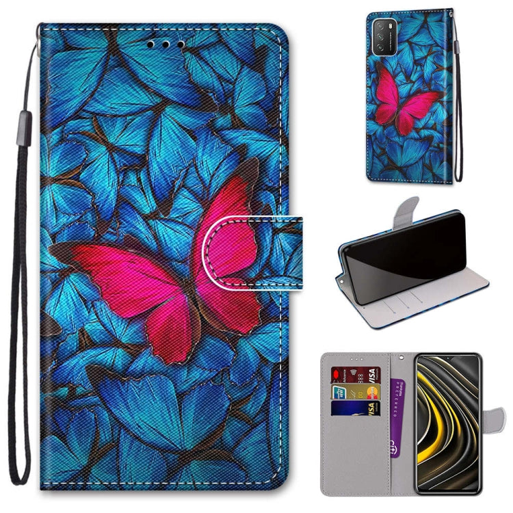 Coloured Drawing Cross Texture Horizontal Flip PU Leather Case with Holder & Card Slots & Wallet & Lanyard, For Xiaomi Poco M3, For Xiaomi Poco X3 NPC