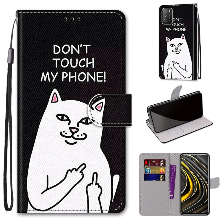 Coloured Drawing Cross Texture Horizontal Flip PU Leather Case with Holder & Card Slots & Wallet & Lanyard, For Xiaomi Poco M3, For Xiaomi Poco X3 NPC