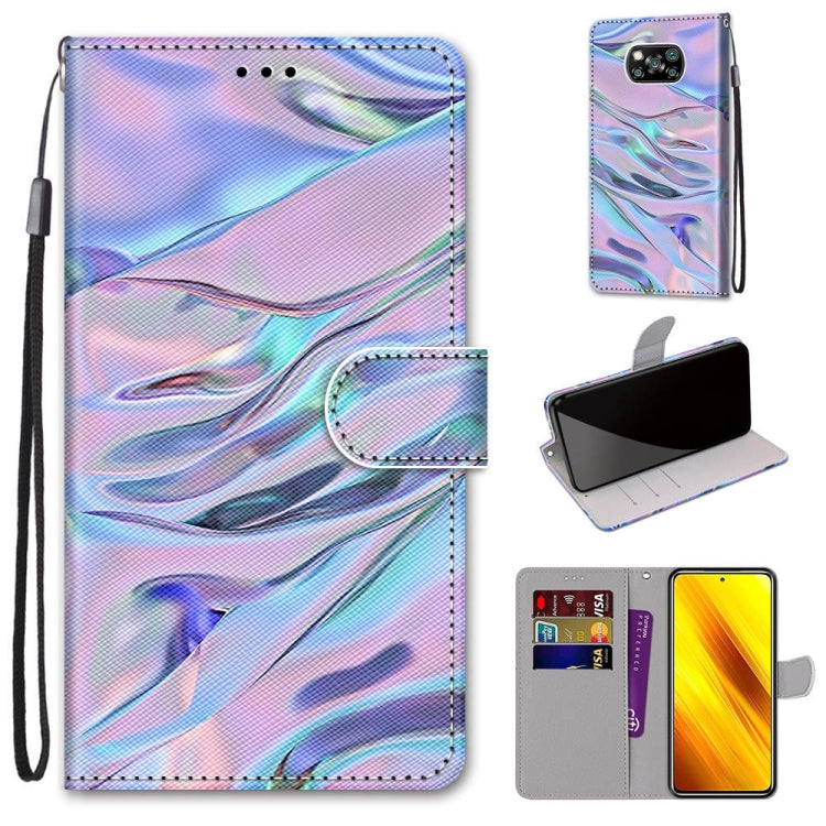 Coloured Drawing Cross Texture Horizontal Flip PU Leather Case with Holder & Card Slots & Wallet & Lanyard, For Xiaomi Poco M3, For Xiaomi Poco X3 NPC