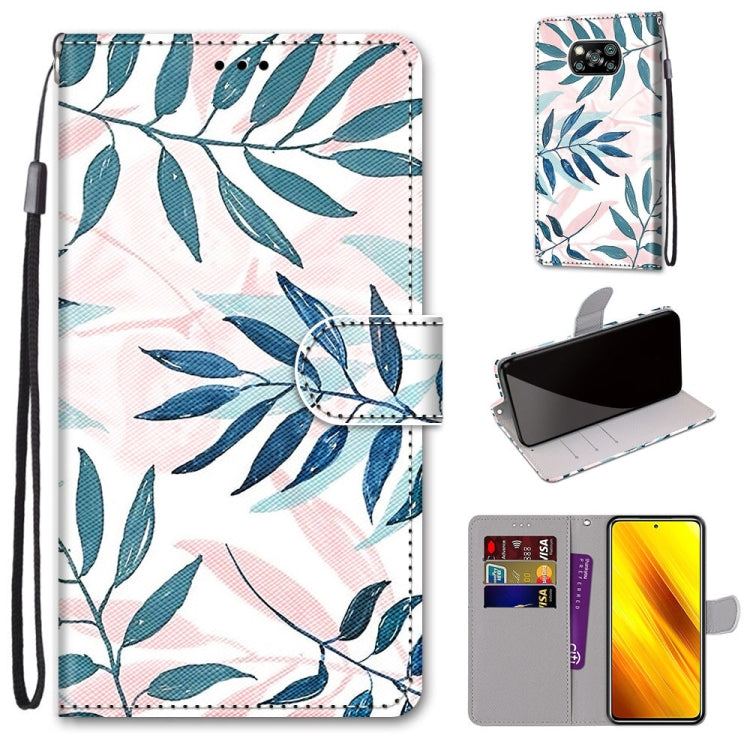 Coloured Drawing Cross Texture Horizontal Flip PU Leather Case with Holder & Card Slots & Wallet & Lanyard, For Xiaomi Poco M3, For Xiaomi Poco X3 NPC
