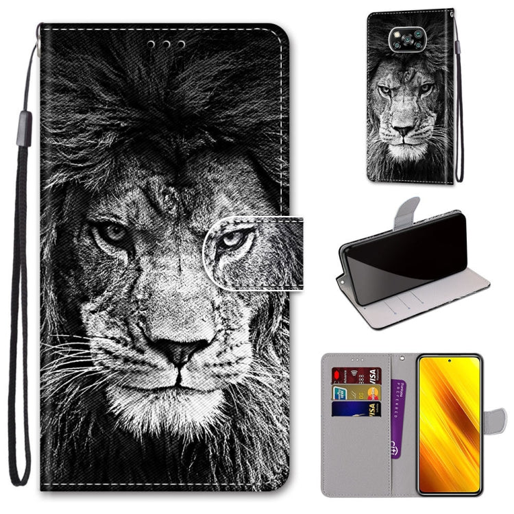 Coloured Drawing Cross Texture Horizontal Flip PU Leather Case with Holder & Card Slots & Wallet & Lanyard, For Xiaomi Poco M3, For Xiaomi Poco X3 NPC