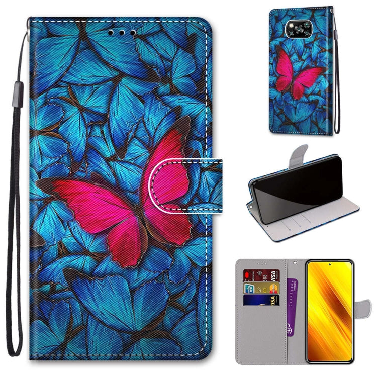 Coloured Drawing Cross Texture Horizontal Flip PU Leather Case with Holder & Card Slots & Wallet & Lanyard, For Xiaomi Poco M3, For Xiaomi Poco X3 NPC