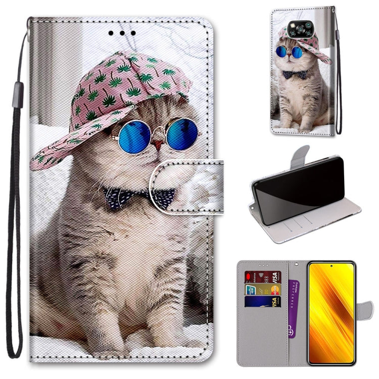 Coloured Drawing Cross Texture Horizontal Flip PU Leather Case with Holder & Card Slots & Wallet & Lanyard, For Xiaomi Poco M3, For Xiaomi Poco X3 NPC