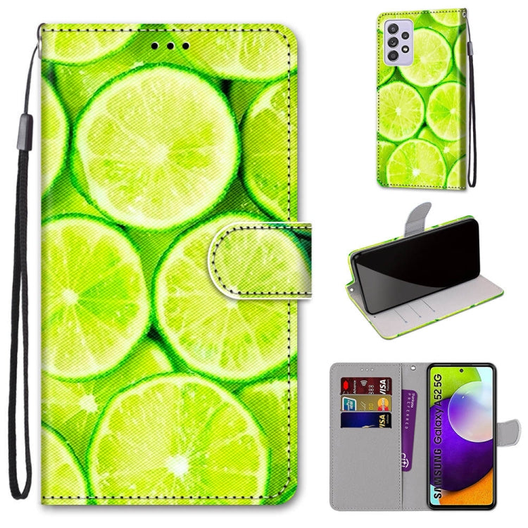 Coloured Drawing Cross Texture Horizontal Flip PU Leather Case with Holder & Card Slots & Wallet & Lanyard, For Samsung Galaxy A52 5G, For Samsung Galaxy A72 5G / 4G