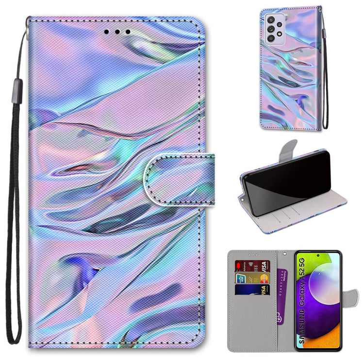 Coloured Drawing Cross Texture Horizontal Flip PU Leather Case with Holder & Card Slots & Wallet & Lanyard, For Samsung Galaxy A52 5G, For Samsung Galaxy A72 5G / 4G