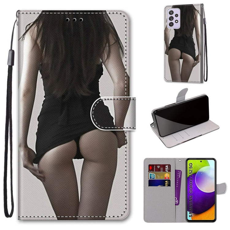 Coloured Drawing Cross Texture Horizontal Flip PU Leather Case with Holder & Card Slots & Wallet & Lanyard, For Samsung Galaxy A52 5G, For Samsung Galaxy A72 5G / 4G