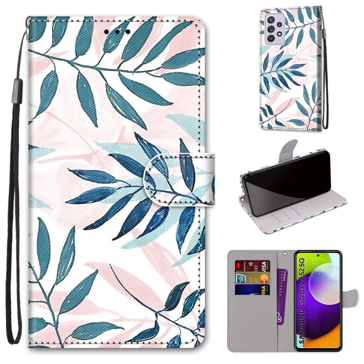 Coloured Drawing Cross Texture Horizontal Flip PU Leather Case with Holder & Card Slots & Wallet & Lanyard, For Samsung Galaxy A52 5G, For Samsung Galaxy A72 5G / 4G