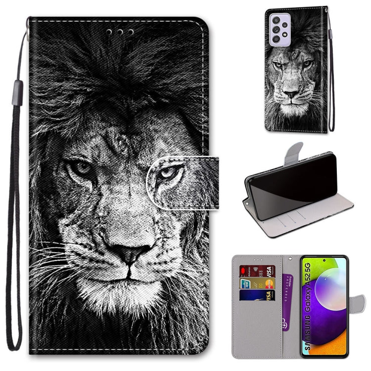 Coloured Drawing Cross Texture Horizontal Flip PU Leather Case with Holder & Card Slots & Wallet & Lanyard, For Samsung Galaxy A52 5G, For Samsung Galaxy A72 5G / 4G