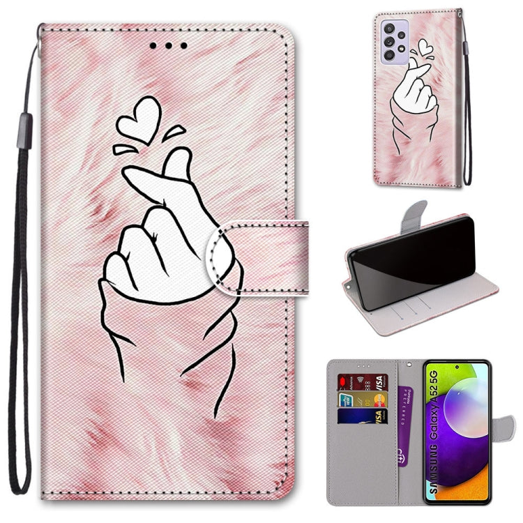 Coloured Drawing Cross Texture Horizontal Flip PU Leather Case with Holder & Card Slots & Wallet & Lanyard, For Samsung Galaxy A52 5G, For Samsung Galaxy A72 5G / 4G