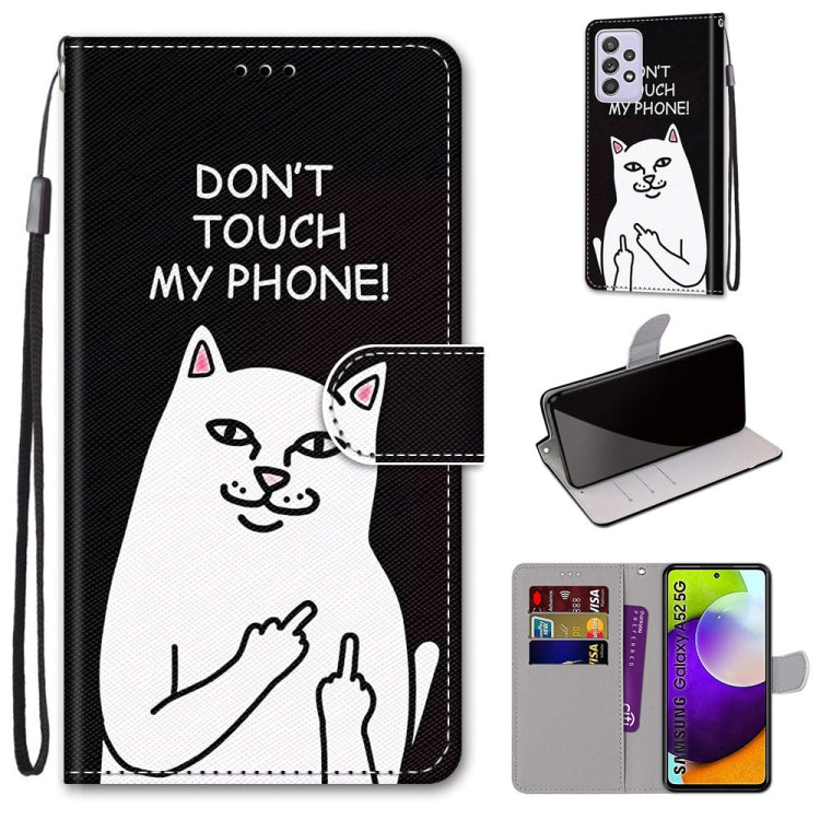 Coloured Drawing Cross Texture Horizontal Flip PU Leather Case with Holder & Card Slots & Wallet & Lanyard, For Samsung Galaxy A52 5G, For Samsung Galaxy A72 5G / 4G