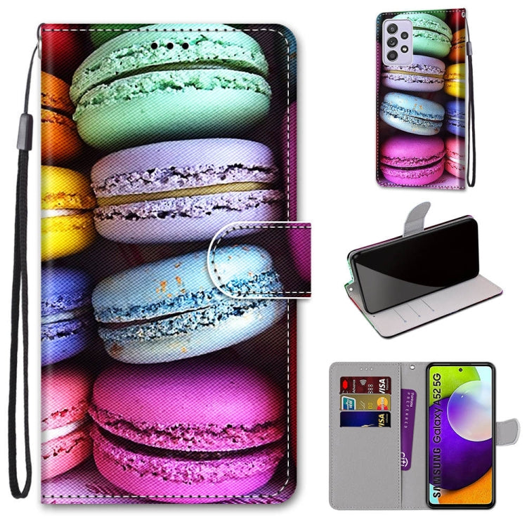 Coloured Drawing Cross Texture Horizontal Flip PU Leather Case with Holder & Card Slots & Wallet & Lanyard, For Samsung Galaxy A52 5G, For Samsung Galaxy A72 5G / 4G