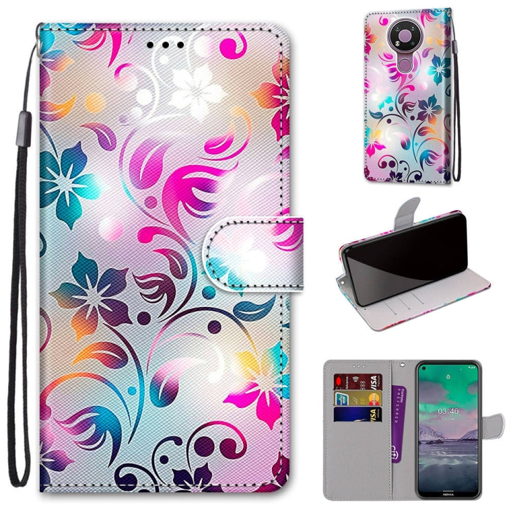 Coloured Drawing Cross Texture Horizontal Flip PU Leather Case with Holder & Card Slots & Wallet & Lanyard, For Nokia 2.4, For Nokia 3.4