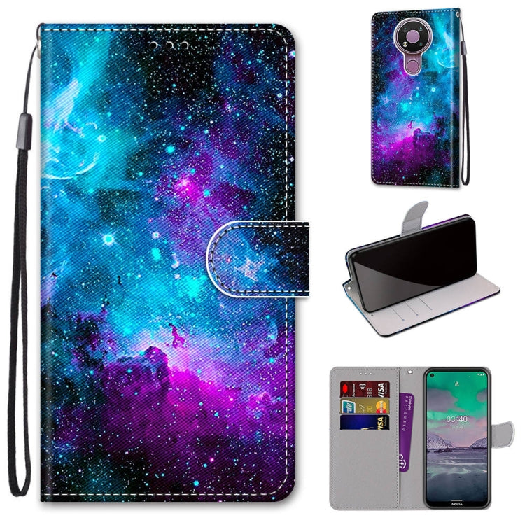 Coloured Drawing Cross Texture Horizontal Flip PU Leather Case with Holder & Card Slots & Wallet & Lanyard, For Nokia 2.4, For Nokia 3.4