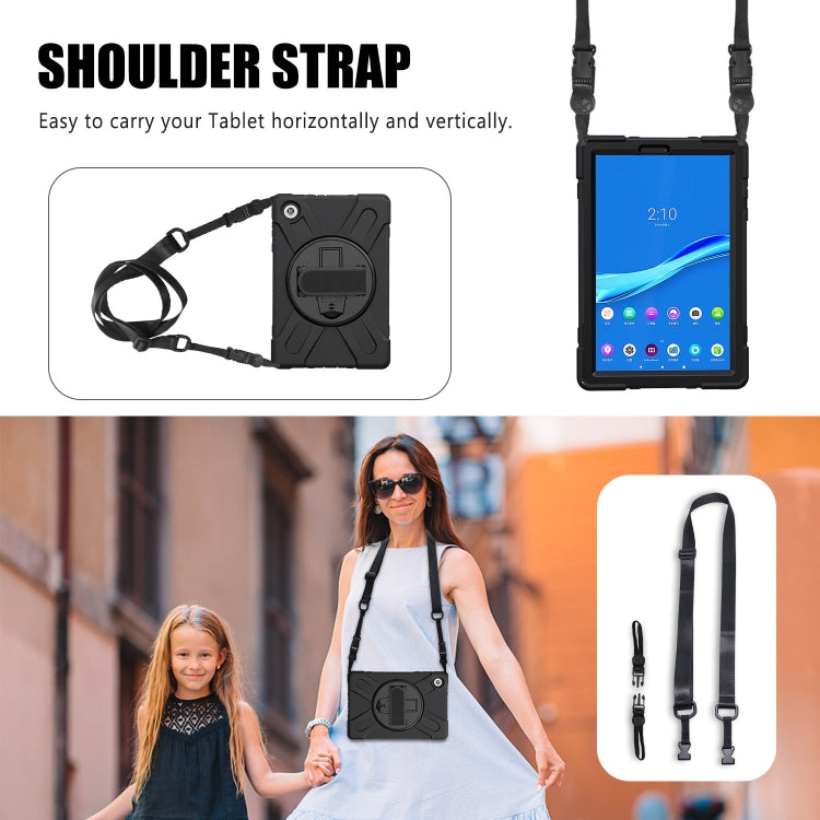 Shockproof Colorful Silicone + PC Protective Case with Holder & Hand Grip Strap & Shoulder Strap, For Lenovo Tab M10 HD 2nd Gen TB-X306X
