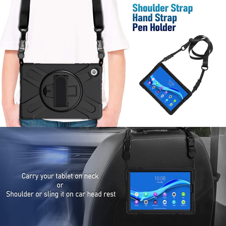 Shockproof Colorful Silicone + PC Protective Case with Holder & Hand Grip Strap & Shoulder Strap, For Lenovo Tab M10 HD 2nd Gen TB-X306X