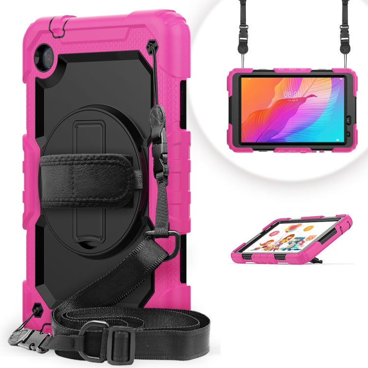 Shockproof Colorful Silicone + PC Protective Case with Holder & Shoulder Strap & Hand Strap, For Huawei MediaPad T5, For Huawei MatePad T8, For Lenovo Tab M10 FHD Plus
