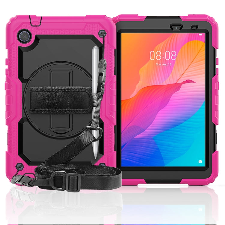 Shockproof Colorful Silicone + PC Protective Case with Holder & Shoulder Strap & Hand Strap, For Huawei MatePad T8