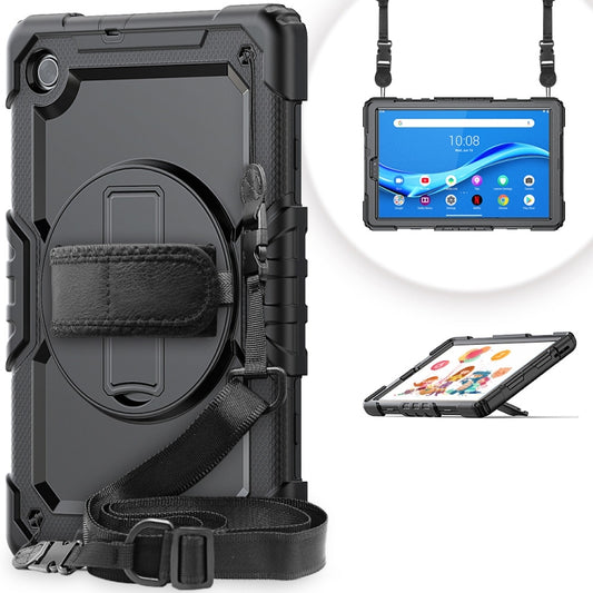 Shockproof Colorful Silicone + PC Protective Case with Holder & Shoulder Strap & Hand Strap, For Huawei MediaPad T5, For Huawei MatePad T8, For Lenovo Tab M10 FHD Plus