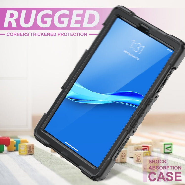 Shockproof Colorful Silicone + PC Protective Case with Holder & Shoulder Strap & Hand Strap, For Huawei MediaPad T5, For Huawei MatePad T8, For Lenovo Tab M10 FHD Plus