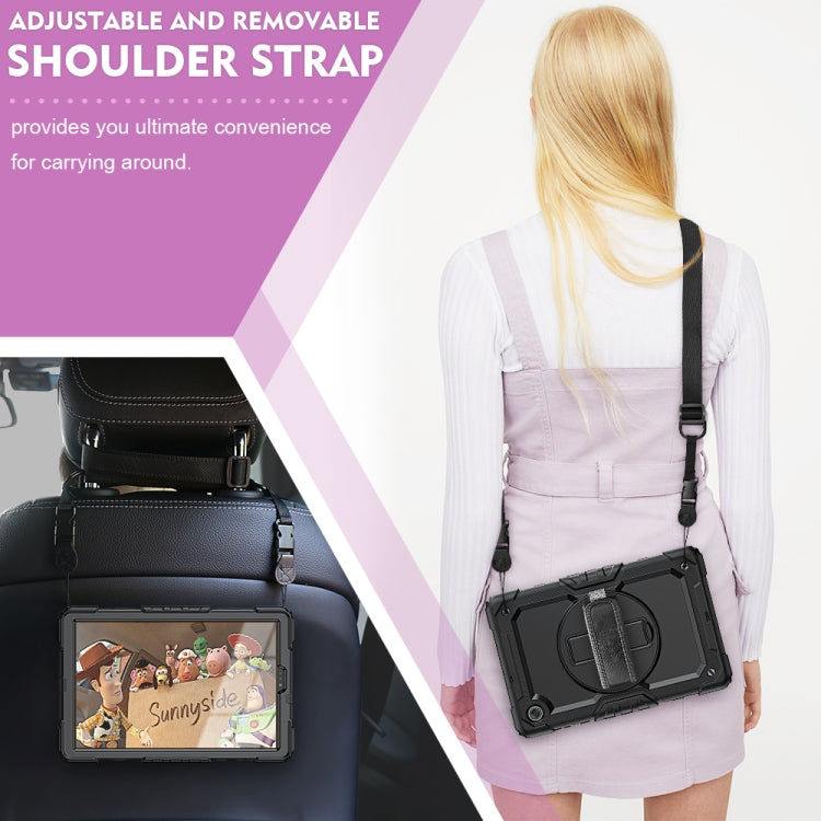 Shockproof Colorful Silicone + PC Protective Case with Holder & Shoulder Strap & Hand Strap, For Huawei MediaPad T5, For Huawei MatePad T8, For Lenovo Tab M10 FHD Plus