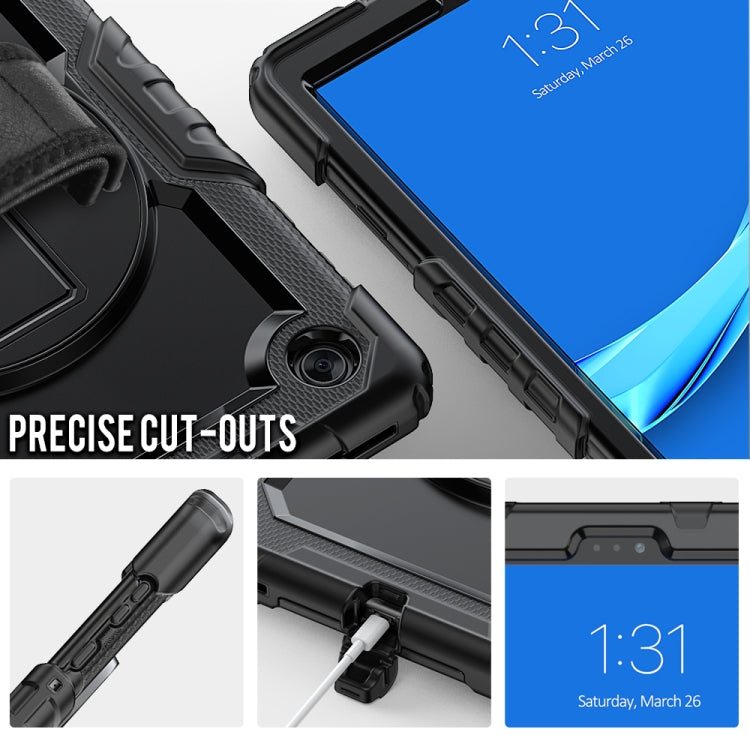 Shockproof Colorful Silicone + PC Protective Case with Holder & Shoulder Strap & Hand Strap, For Huawei MediaPad T5, For Huawei MatePad T8, For Lenovo Tab M10 FHD Plus