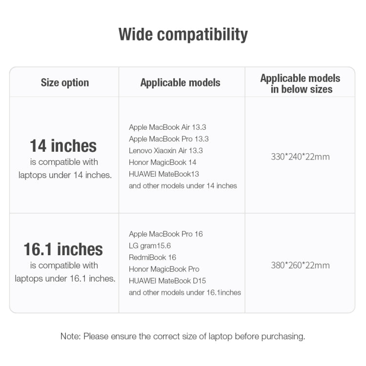 NILLKIN Commuter Multifunctional Laptop Sleeve, For 14.0 inch and Below, For 16.0 inch and Below