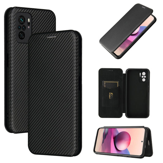 Carbon Fiber Texture Magnetic Horizontal Flip TPU + PC + PU Leather Case with Card Slot, For Xiaomi Redmi Note 10, For Xiaomi Redmi Note 10S, For Xiaomi Redmi Note 10 Pro, For Xiaomi Redmi Note 10 Pro Max, For alcatel 1S (2021), For Huawei P50 Pro