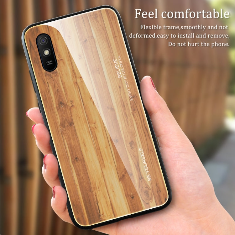 Wood Grain Tempered Glass + TPU Shockproof Case, For Xiaomi Redmi 9A, For Xiaomi Redmi Note 9S, For Xiaomi Redmi Note 10 Pro / Pro Max