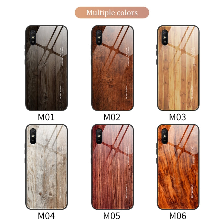 Wood Grain Tempered Glass + TPU Shockproof Case, For Xiaomi Redmi 9A, For Xiaomi Redmi Note 9S, For Xiaomi Redmi Note 10 Pro / Pro Max