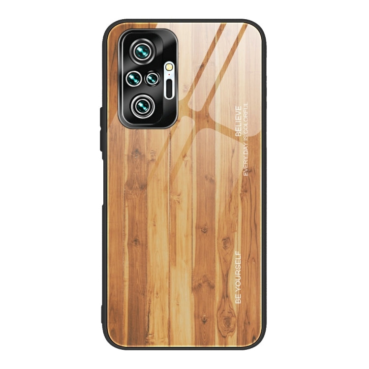 Wood Grain Tempered Glass + TPU Shockproof Case, For Xiaomi Redmi 9A, For Xiaomi Redmi Note 9S, For Xiaomi Redmi Note 10 Pro / Pro Max