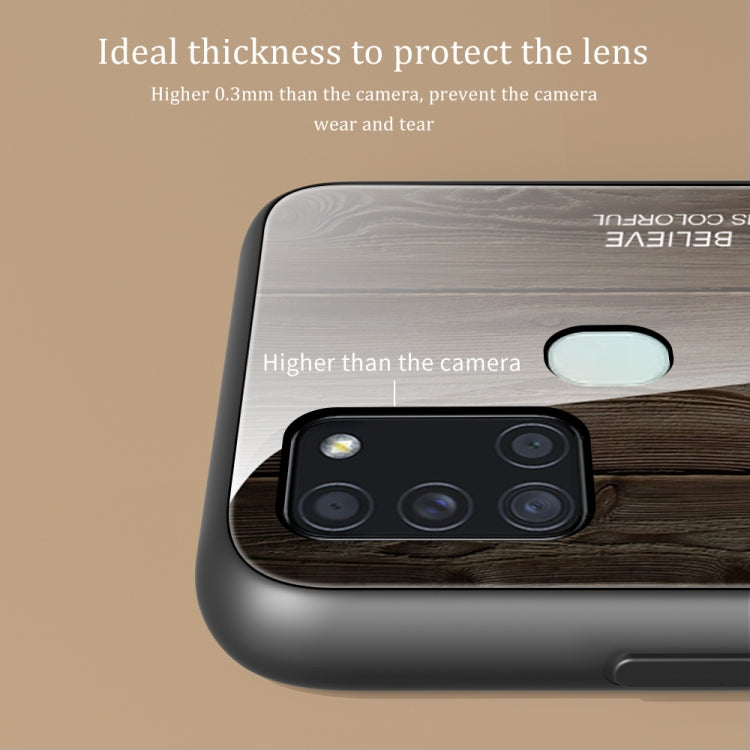Wood Grain Tempered Glass + TPU Shockproof Case, For Samsung Galaxy A21s, For Samsung Galaxy A51, For Samsung Galaxy Note10+