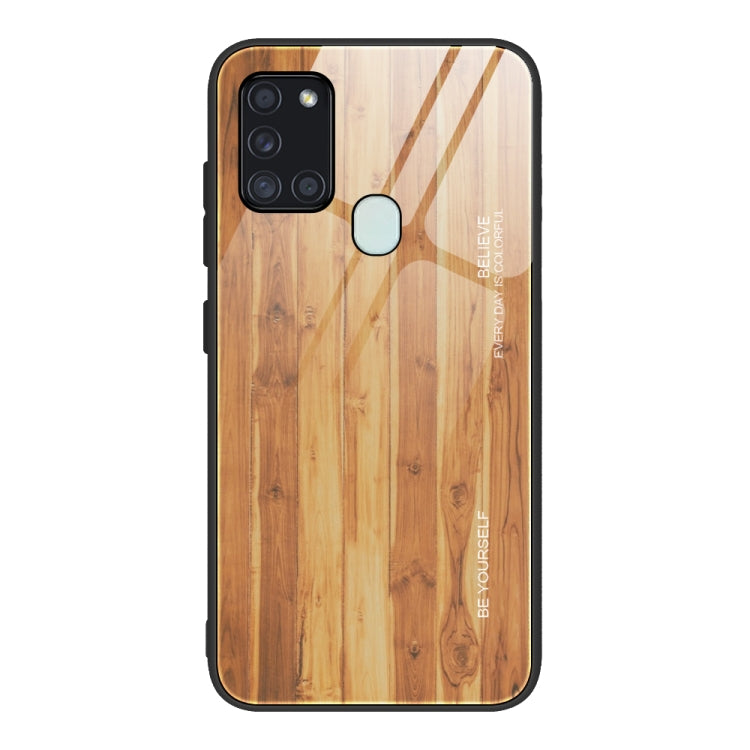 Wood Grain Tempered Glass + TPU Shockproof Case, For Samsung Galaxy A21s, For Samsung Galaxy A51, For Samsung Galaxy Note10+