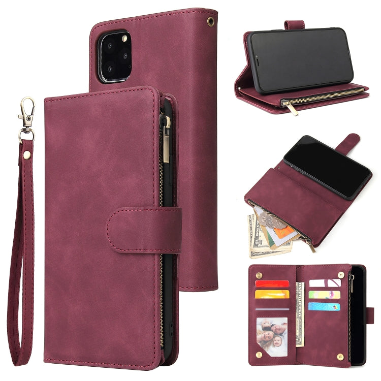 Multifunctional Retro Frosted Horizontal Flip Leather Case with Card Slot & Holder & Zipper Wallet & Photo Frame & Lanyard, For iPhone 6 & 6s, For iPhone 6 Plus & 6s Plus, For iPhone XS / X, For iPhone XR, For iPhone XS Max, For iPhone 11 Pro          ...