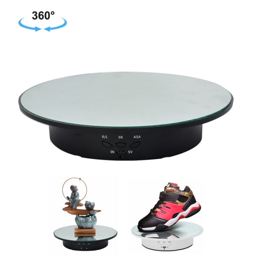 20cm USB Electric Rotating Turntable Display Stand Video Shooting Props Turntable for Photography, Load: 8kg, 20cm(Black Mirror), 20cm (White Mirror)